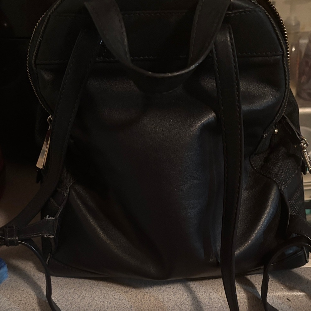Michael Kors Black and Gray Monogram Backpack - Picture 2 of 3